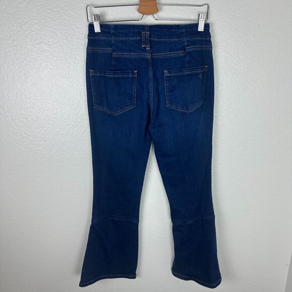 Anthropologie Pilcro Kick Mid Rise Crop Flare Jeans 29 Boho Minimalist Contempor - Picture 6 of 12